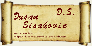 Dušan Šišaković vizit kartica